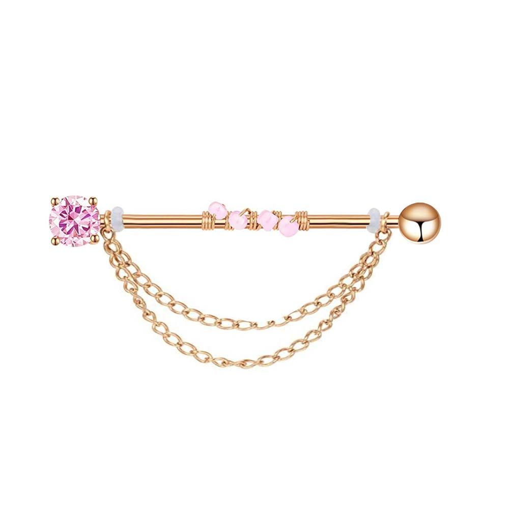 Industrial Barbell Long - Punk-stijl meisjes cadeau kristallen barbell oorbellen,
