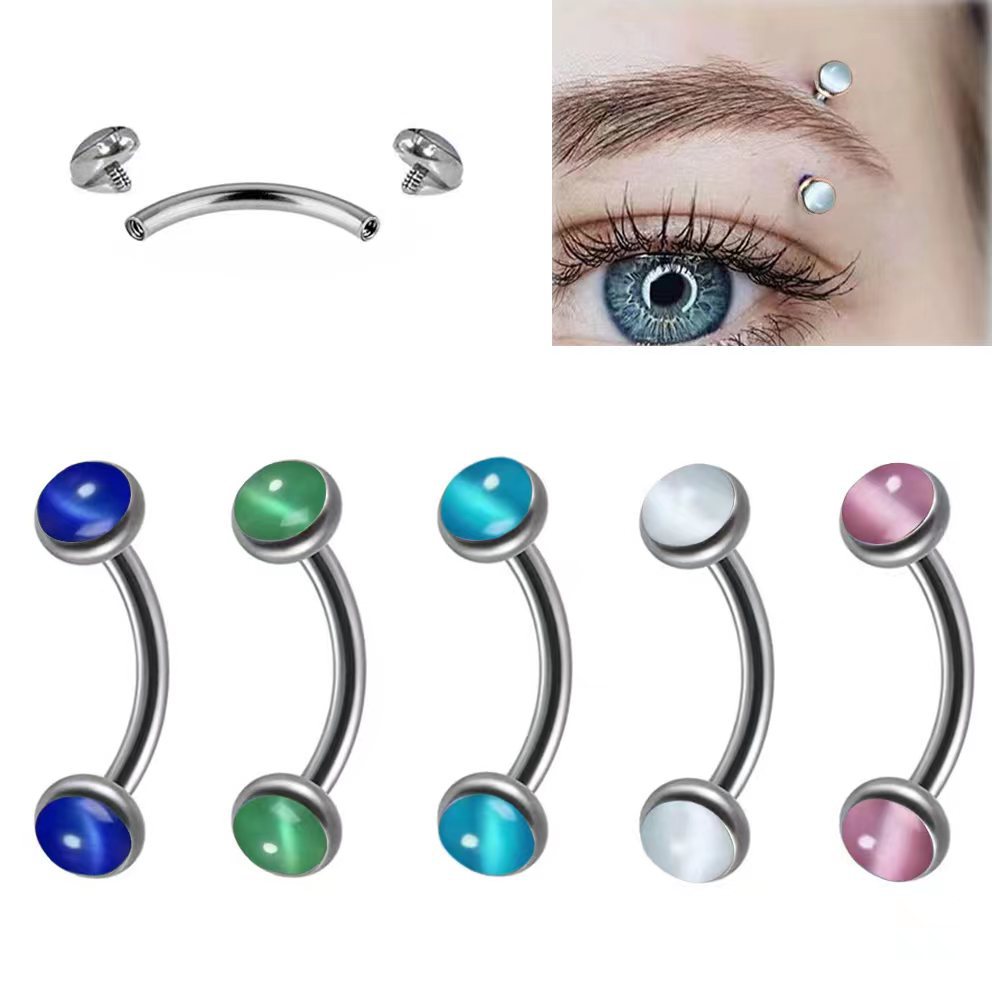 Eyebrow Curved Barbell - 1 stuk Wenkbrauw Piercing Banaan Vorm