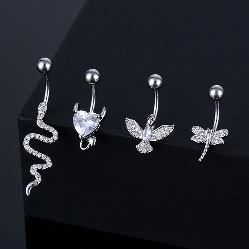 Body Jewelry Barbell - Kristal Navelpiercing Dierlijke Vorm Buikpiercing Rvs