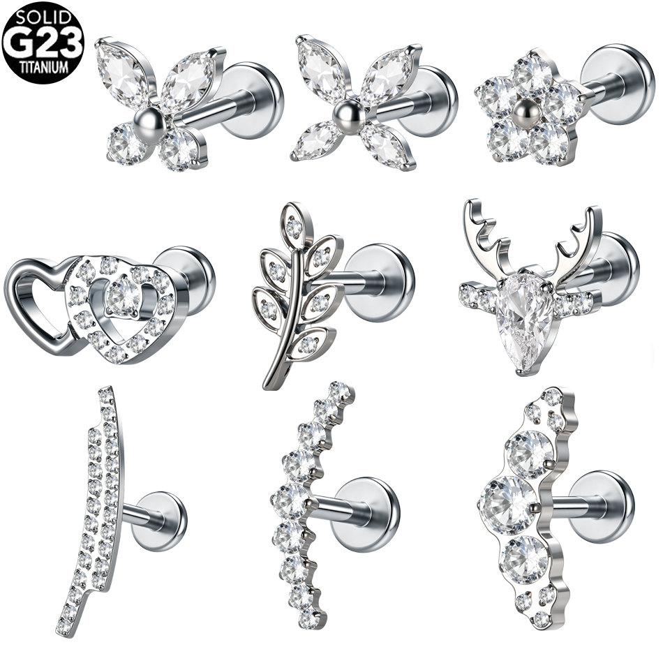 Zoor Body Jewelry - 1/5 Stuks G23 Titanium Vlinder Bloem