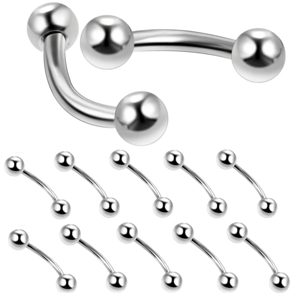 Zoor Body Jewelry - 10 stks/partij Staal Wenkbrauw Banaan Piercing