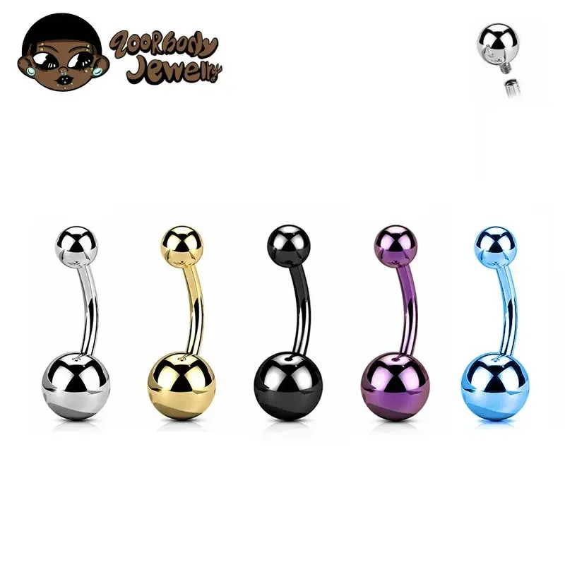 Zoor Body Jewelry - F136 Titanium Doorboord Navel Ring Klassieke