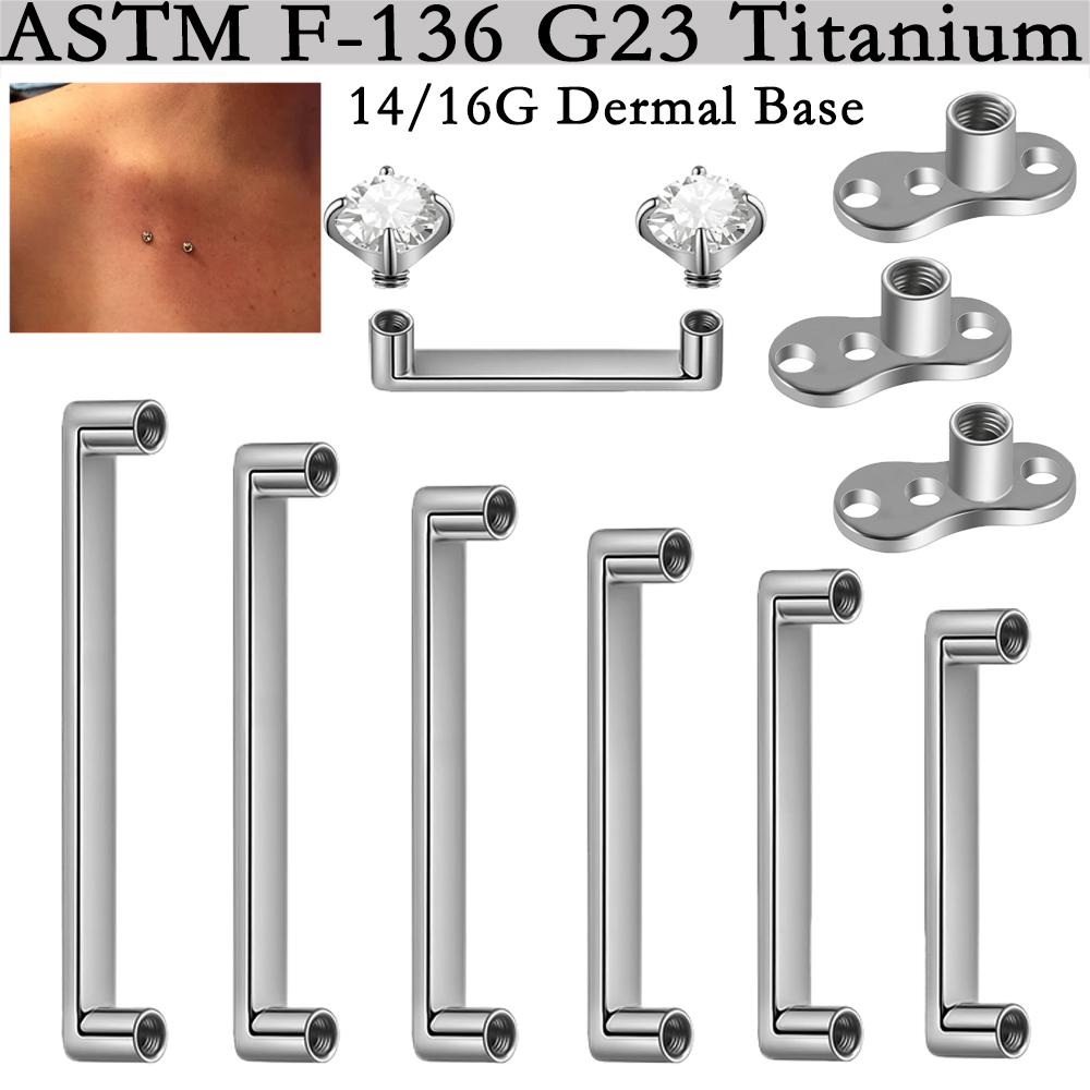 Dermal Anchor Top - 5/1 STKS G23 Titanium Oppervlaktepiercing Dubbel