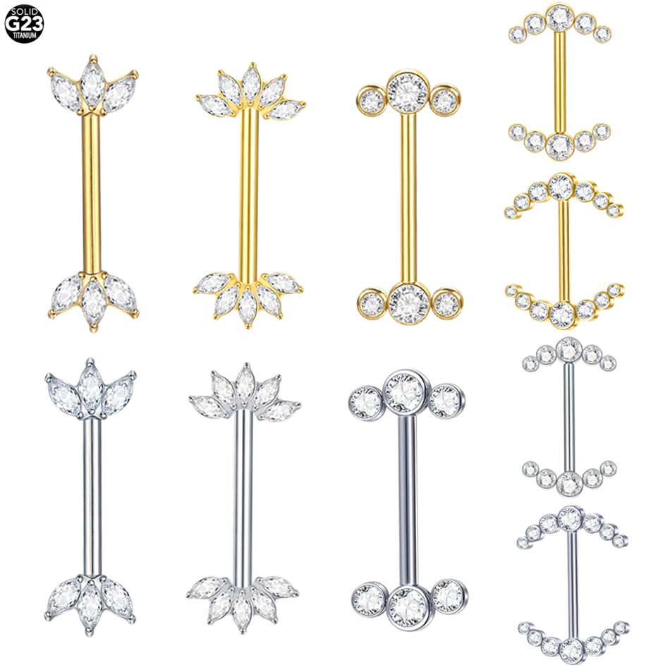 Zoor Body Jewelry - 1Pc G23 Titanium Tepel Piercing Barbell