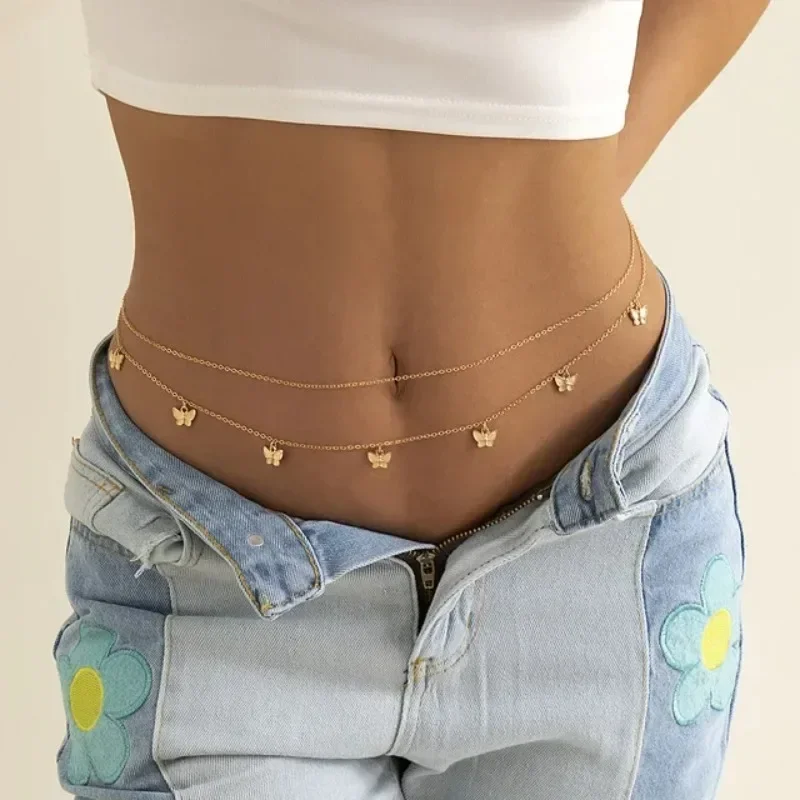 Body Jewelry In Bulk - Nieuwe Charme Sexy Dubbellaags Vlinderketting voor