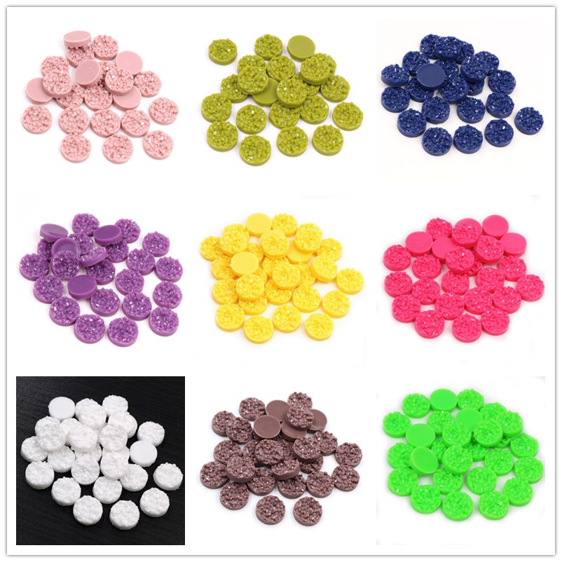 Body Jewelry Top - 40pcs Hars Druzy Cabochons Dome 8/10/12mm