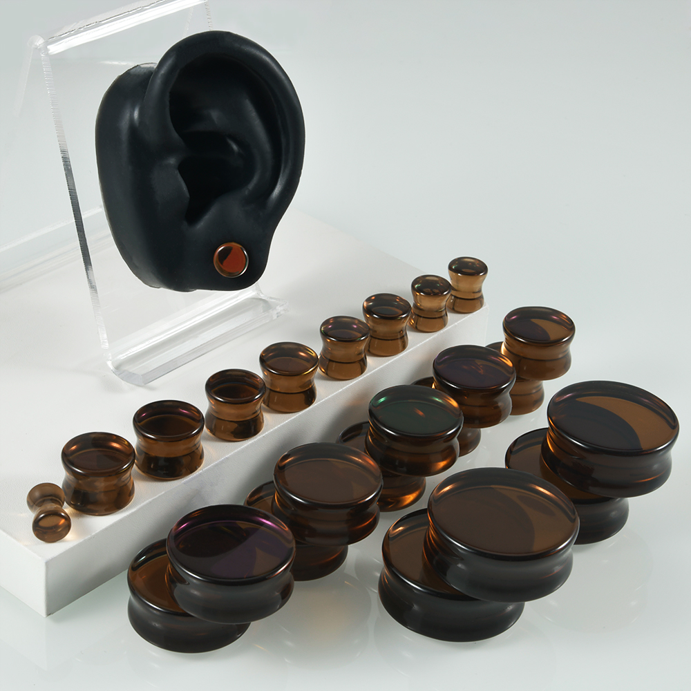 Body Piercing Quality Jewelry - 1 Paar Topkwaliteit Iriserende Glazen Flashback