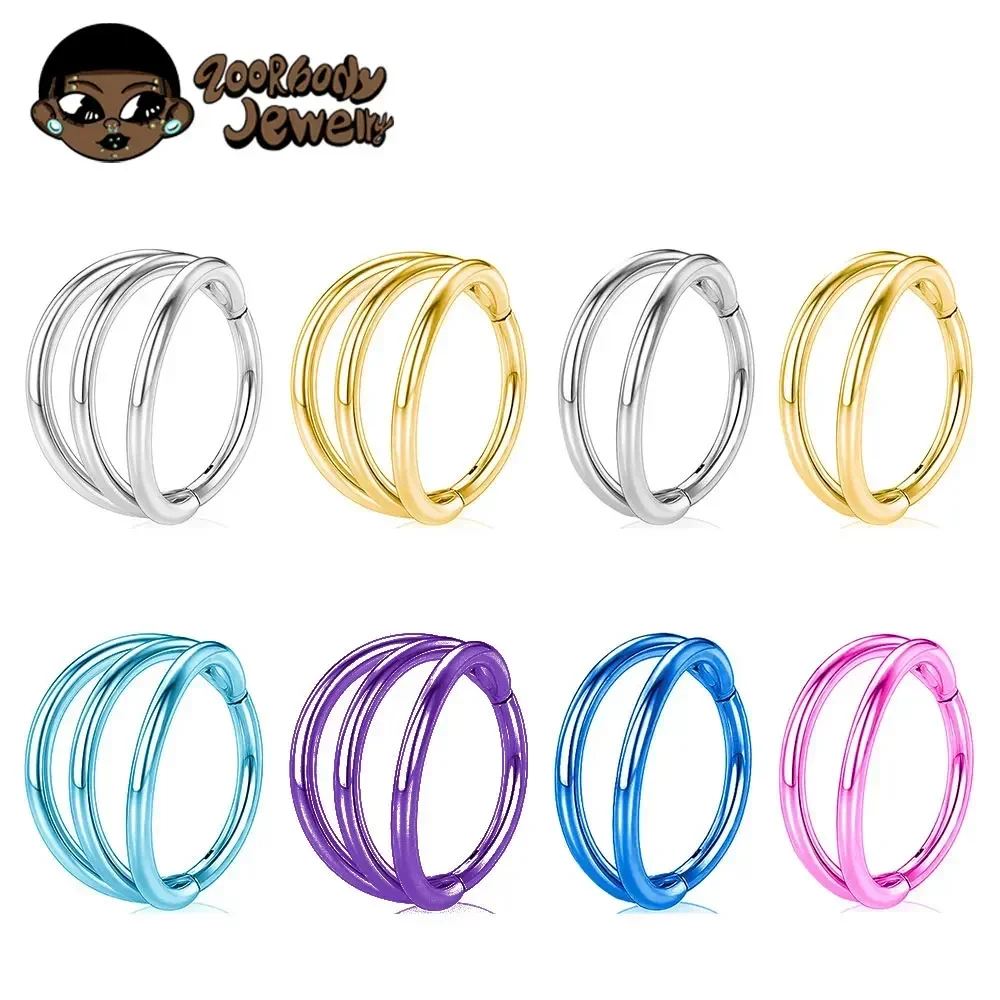 Zoor Body Jewelry - ASTM F136 Titanium 3-laags scharnierende septum