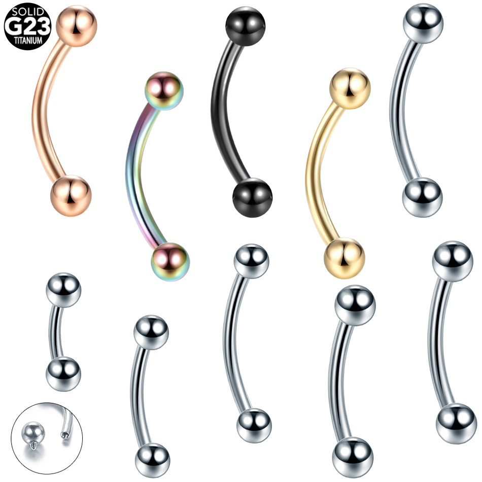 Eyebrow Curved Barbell - 10 stks/partij G23 Titanium Wenkbrauw Banaan