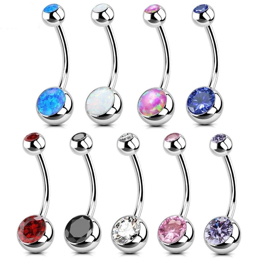 Body Piercing Quality Jewelry - Hoge kwaliteit titanium materiaal navelringen gebogen