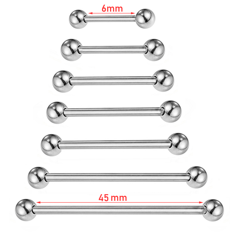 Industrial Barbell Long - 2 Stuks 14G/16G Chirurgisch Staal Lange
