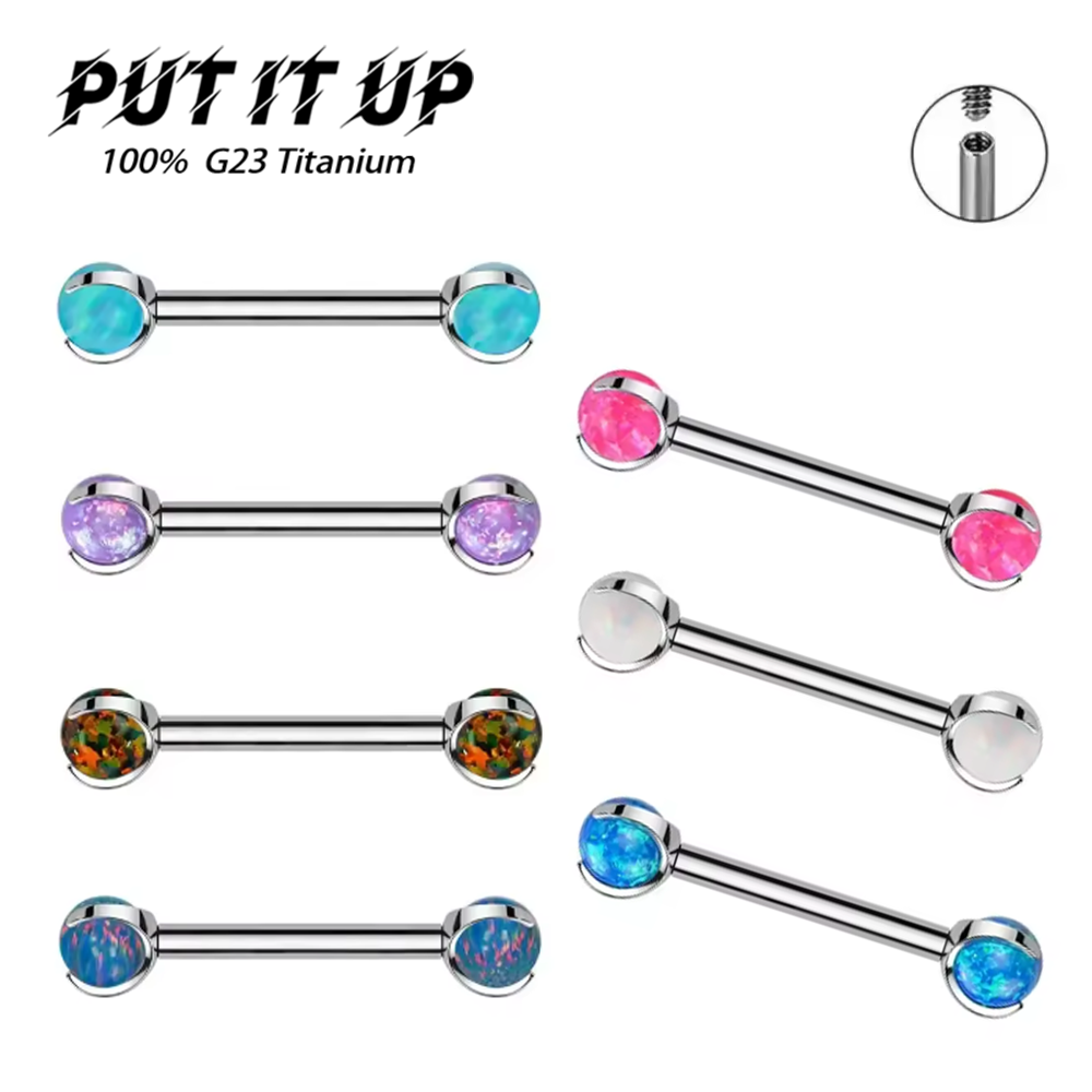 Body Piercing Quality Jewelry - F136 Titanium Dream Series Opaal Oorbrug