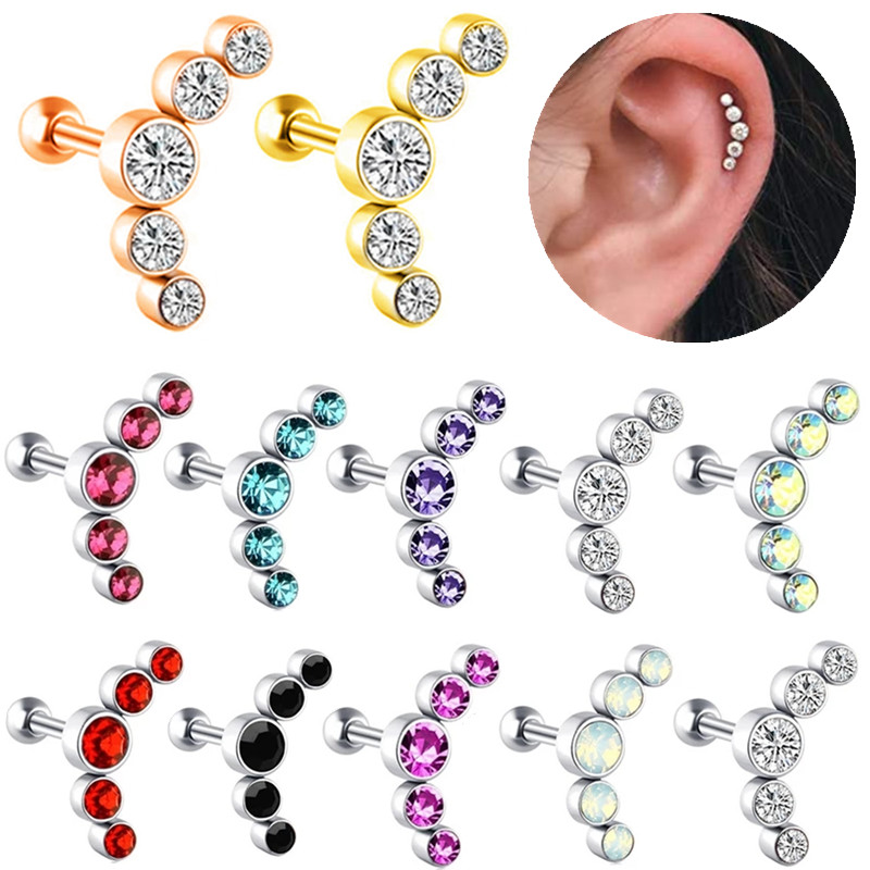 Body Jewelry Barbell - 1PCS Crystal Kraakbeen Piercing Helix Earring