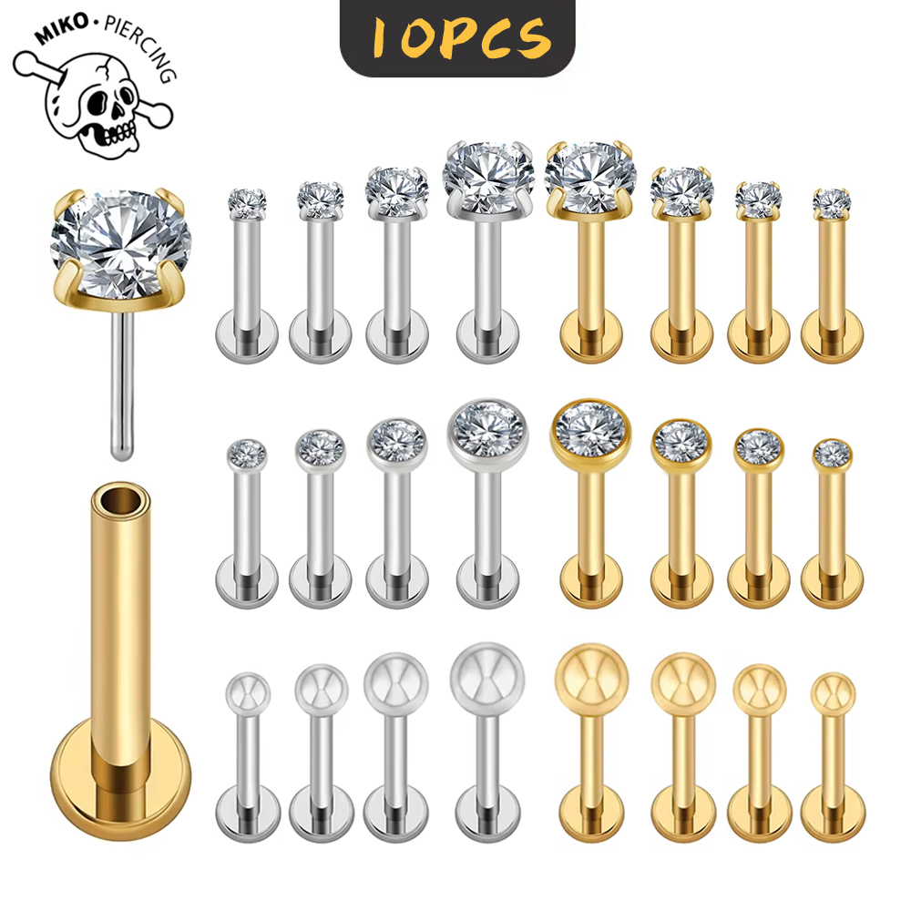 Zoor Body Jewelry - 10 stuks G23 Titanium 20/18/16g Piercing