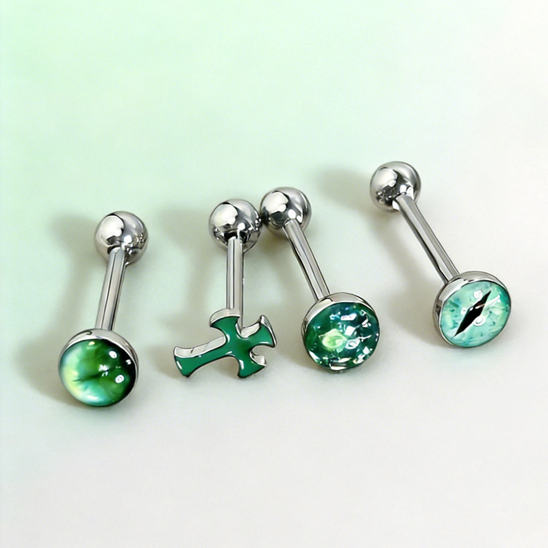 Body Piercing Quality Jewelry - 1Pc Hoogwaardige Trendy Groene Sprankelende Kruis