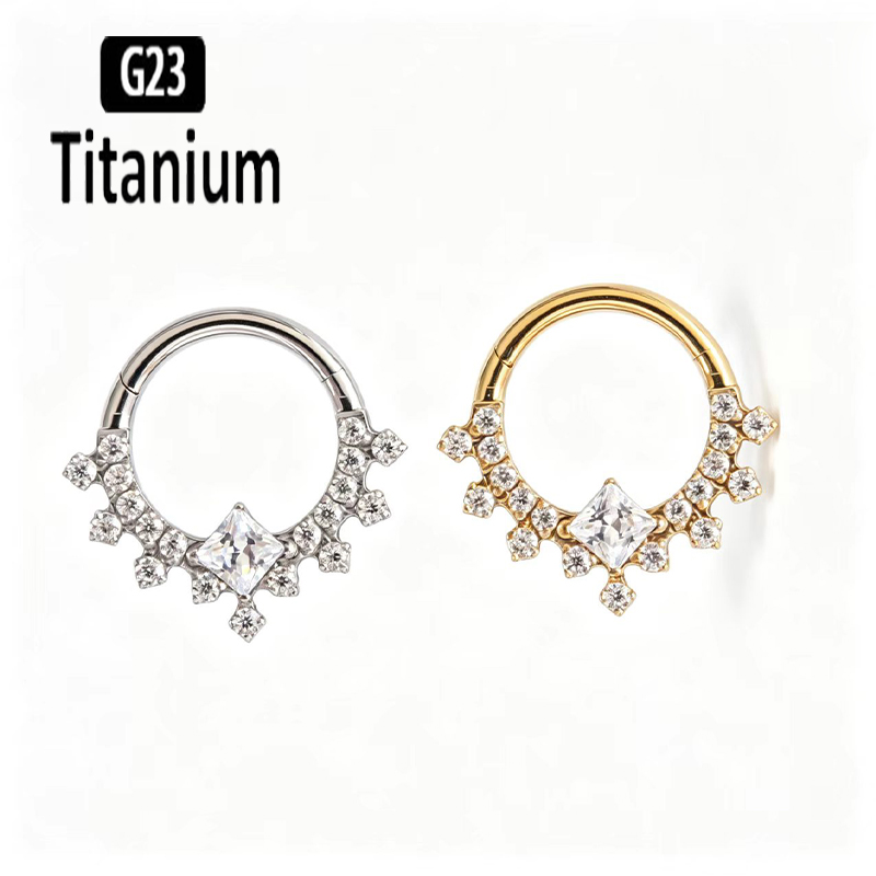 Body Piercing Quality Jewelry - G23 Titanium Hoge Kwaliteit Platte CZ