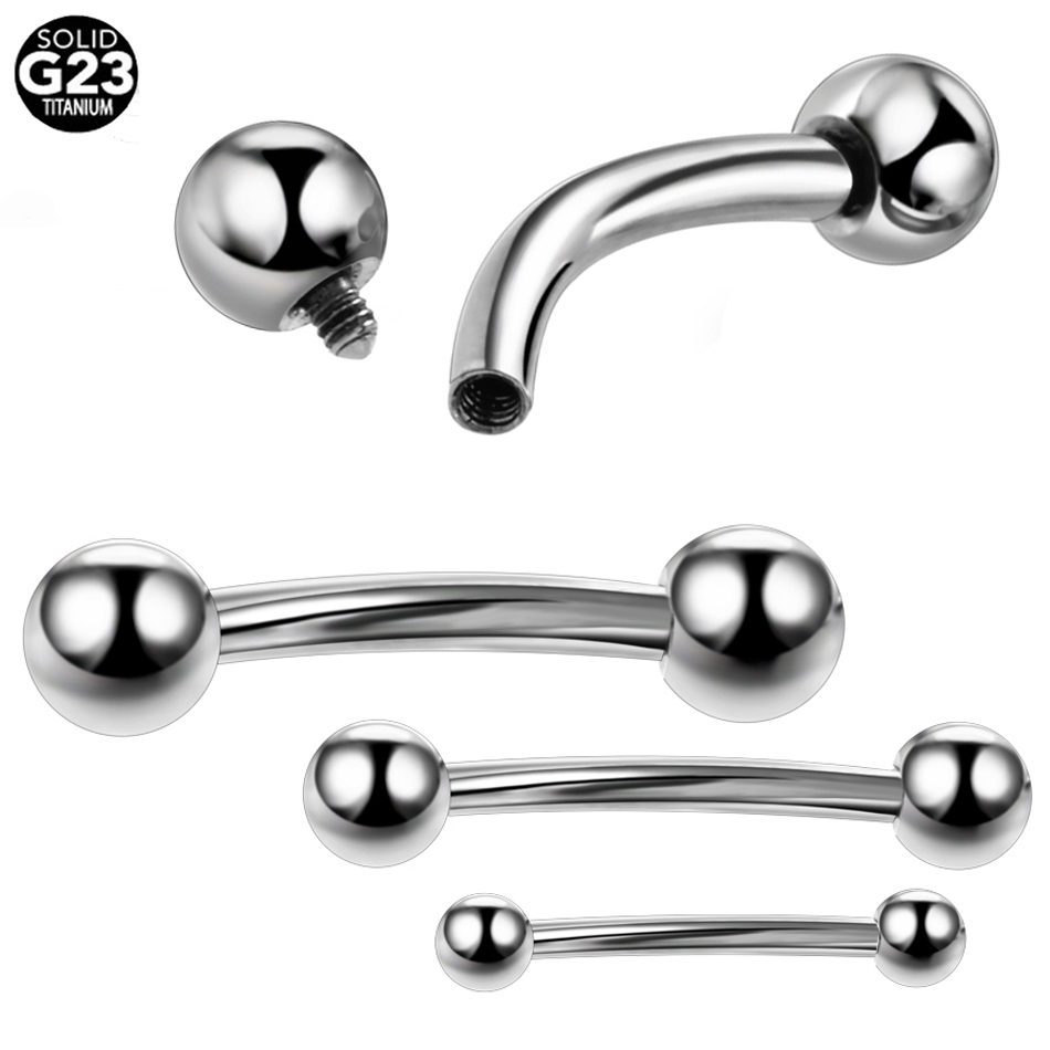 1 PC 100% Titanium Wenkbrauw P - Eyebrow Curved Barbell recensie en prijs