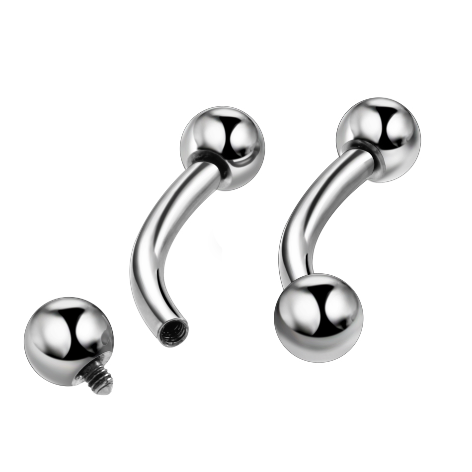 1 PC 100% Titanium Wenkbrauw P - Eyebrow Curved Barbell recensie en prijs