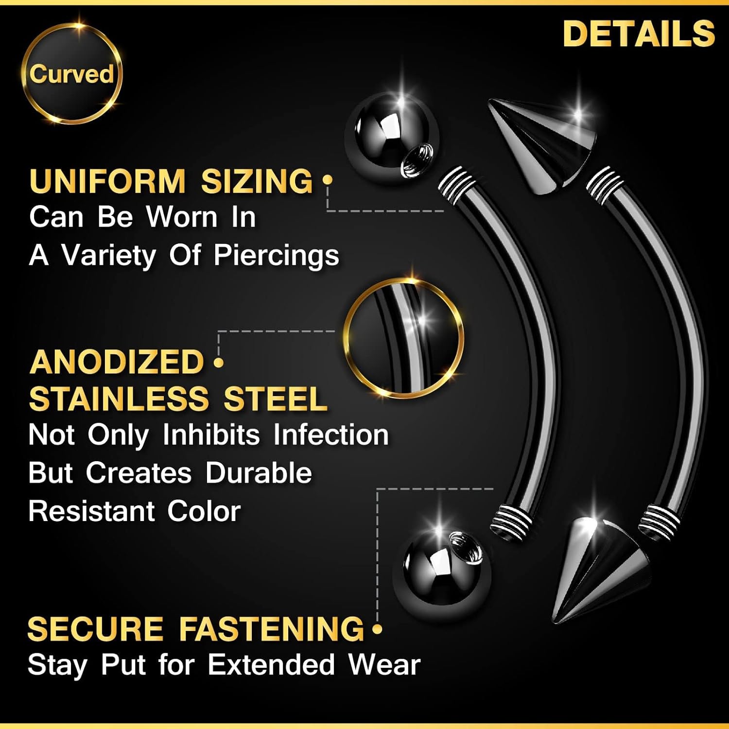 32-delige set chirurgisch staa - Eyebrow Curved Barbell recensie en prijs