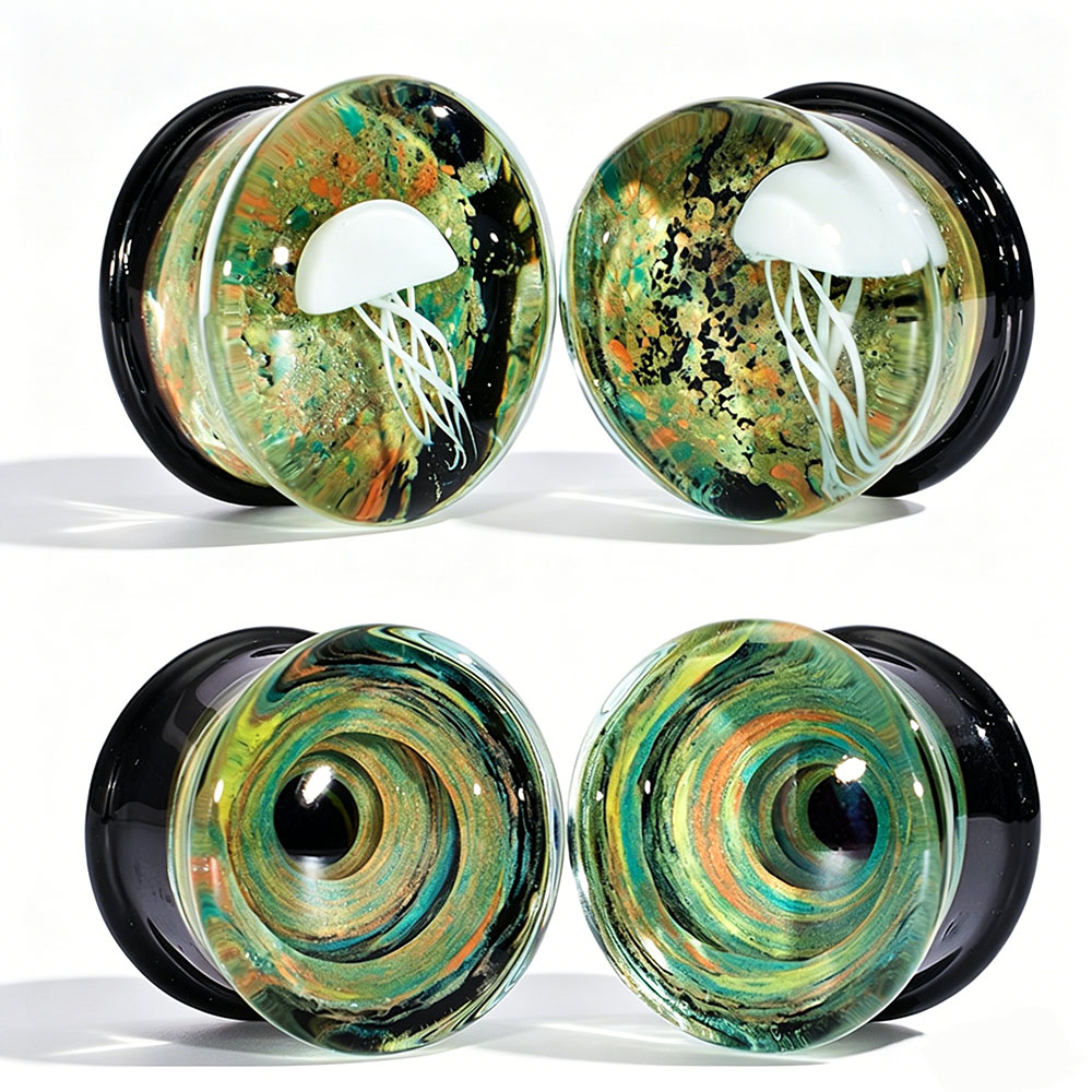 Paar kwaliteitsglas Vortex oor - Body Piercing Quality Jewelry recensie en prijs