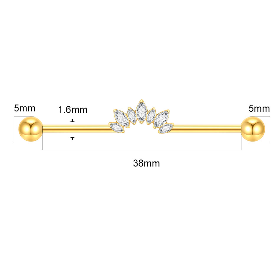 1/5PCS Titanium 14G CZ Industr - Industrial Barbell Long recensie en prijs