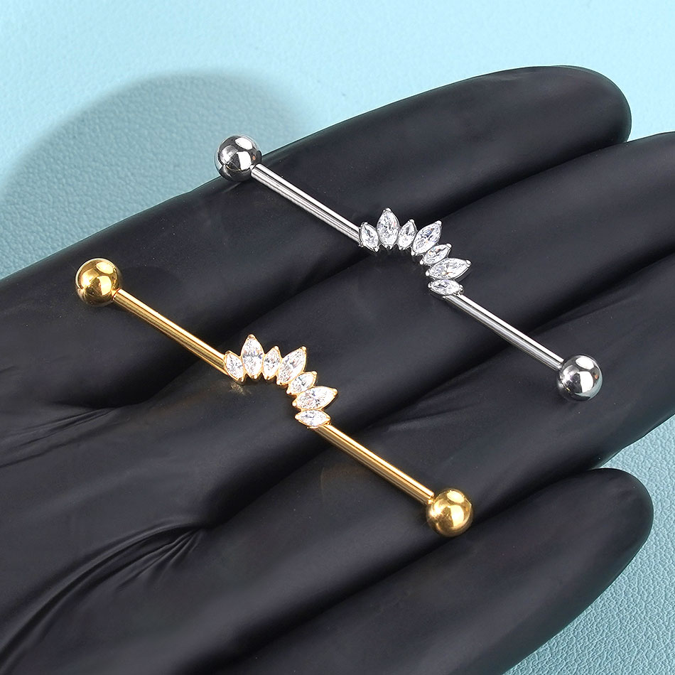 1/5PCS Titanium 14G CZ Industr - Industrial Barbell Long recensie en prijs