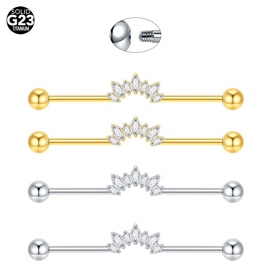 1/5PCS Titanium 14G CZ Industr - Industrial Barbell Long recensie en prijs