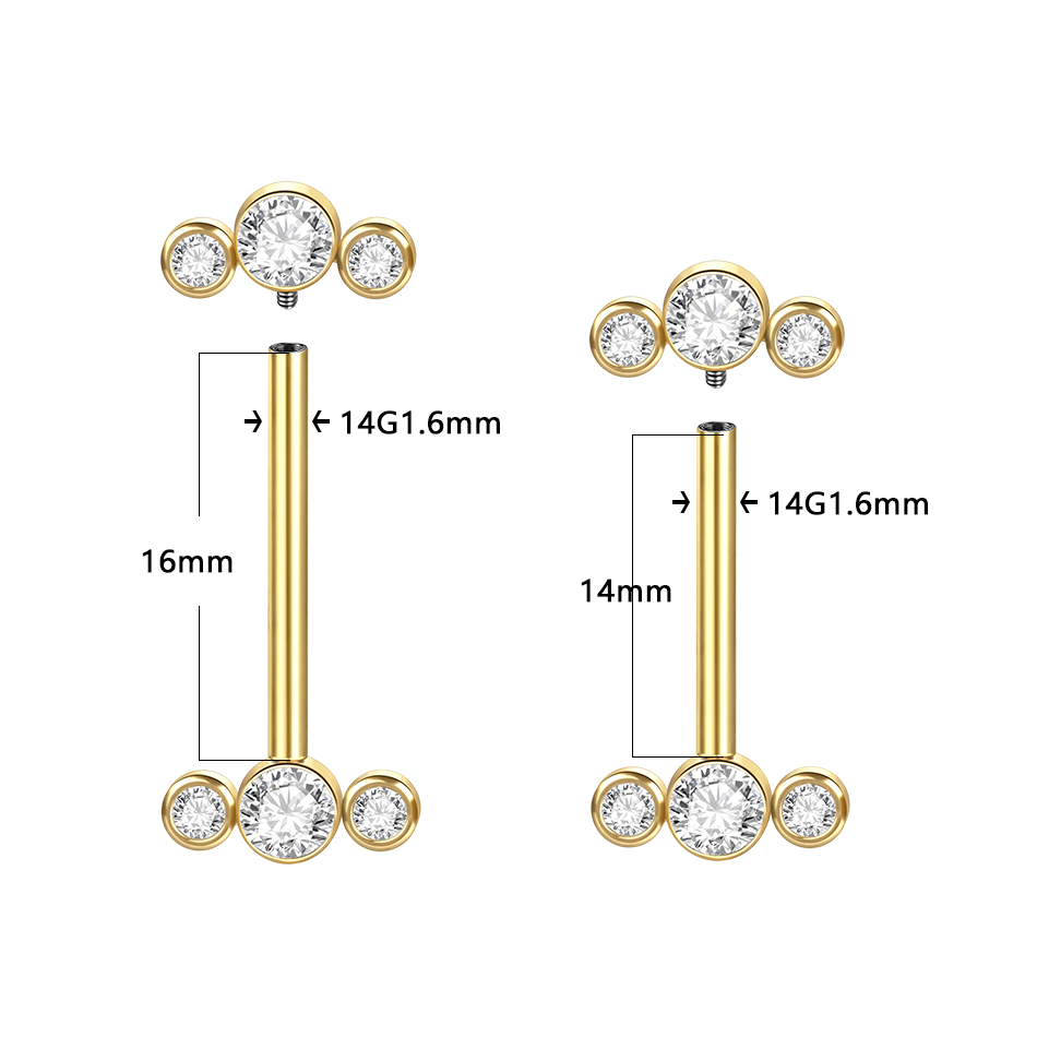 1/5PCS G23 Titanium PIERC Goud - Zoor Body Jewelry recensie en prijs