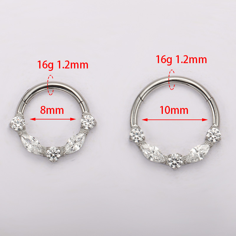 ASTM F136 Titanium Marquise CZ - Zoor Body Jewelry recensie en prijs