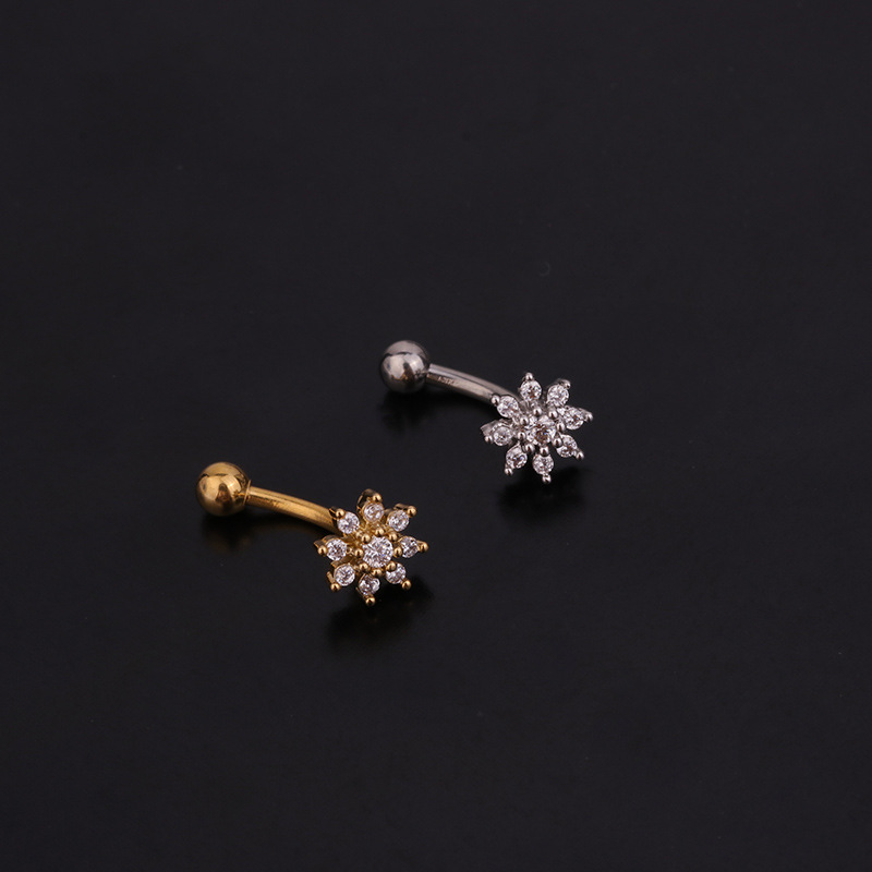 1PC Bloem Kroon CZ Wenkbrauw R - Zoor Body Jewelry recensie en prijs