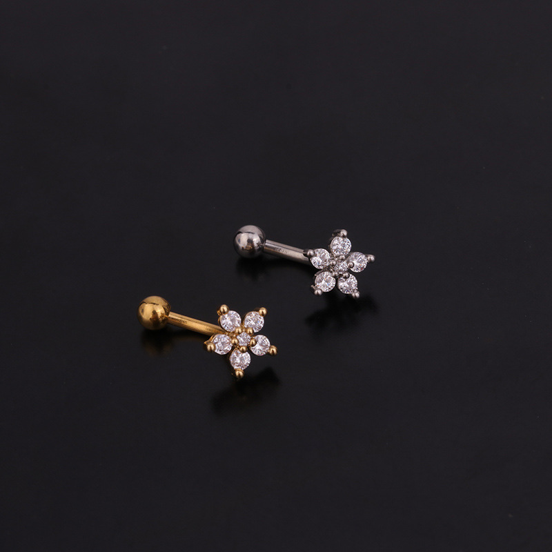 1PC Bloem Kroon CZ Wenkbrauw R - Zoor Body Jewelry recensie en prijs