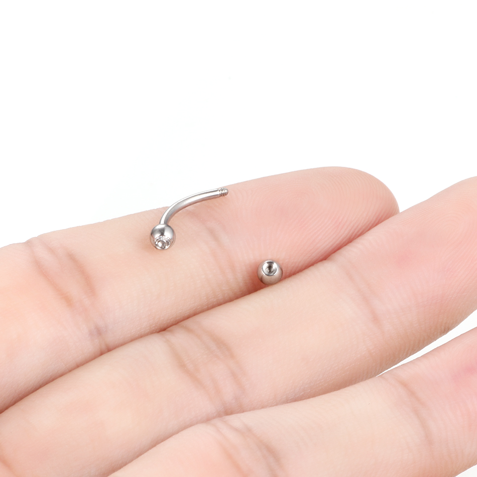 1PC Staal CZ Wenkbrauw Banaan  - Eyebrow Curved Barbell recensie en prijs