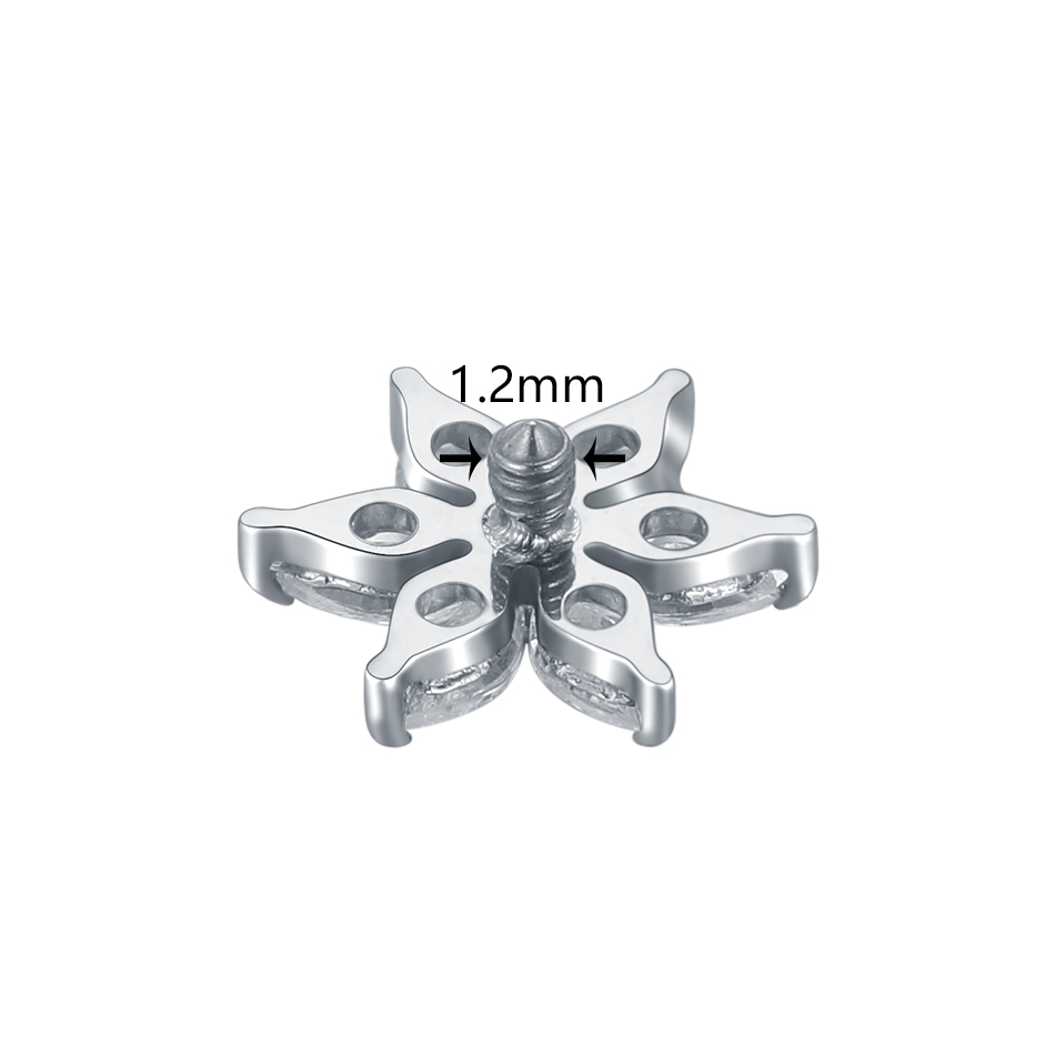 1/5PCS Titanium Kristal Bloem  - Dermal Anchor Top recensie en prijs