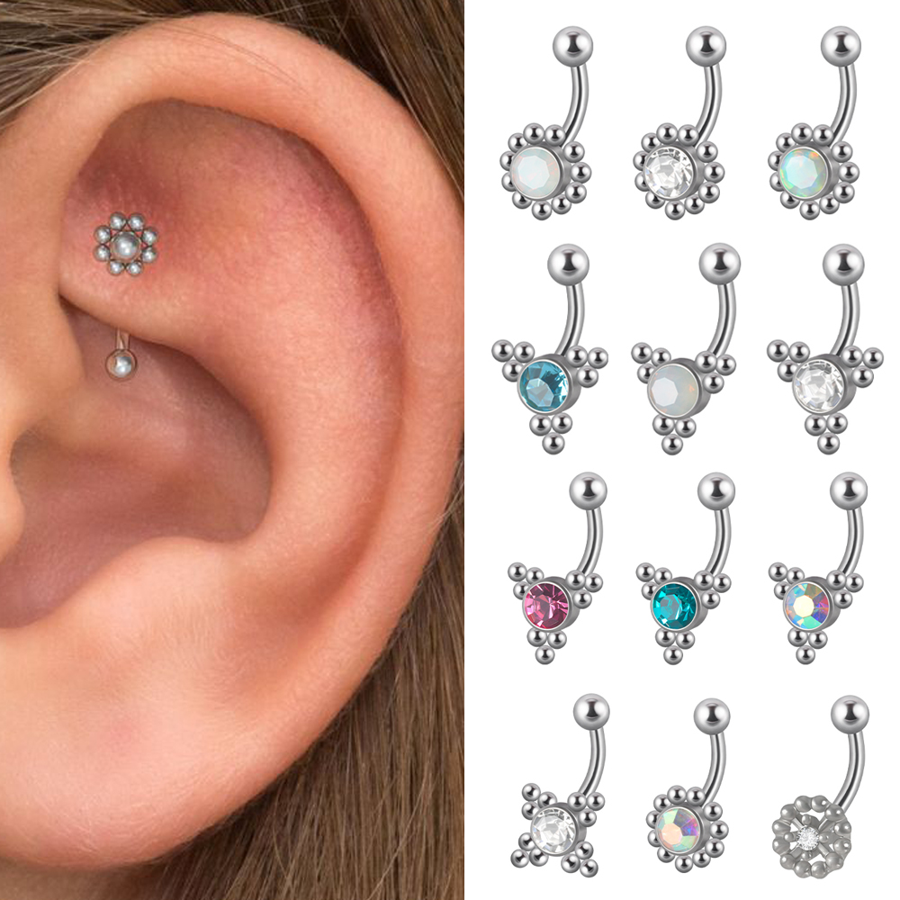 1PC G23 TItanium 16G Crystal R - Eyebrow Curved Barbell recensie en prijs