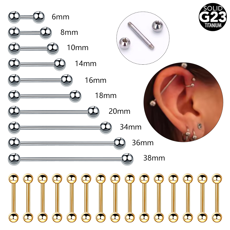 1/5PCS Titanium Externe Draad  - Industrial Barbell Long recensie en prijs