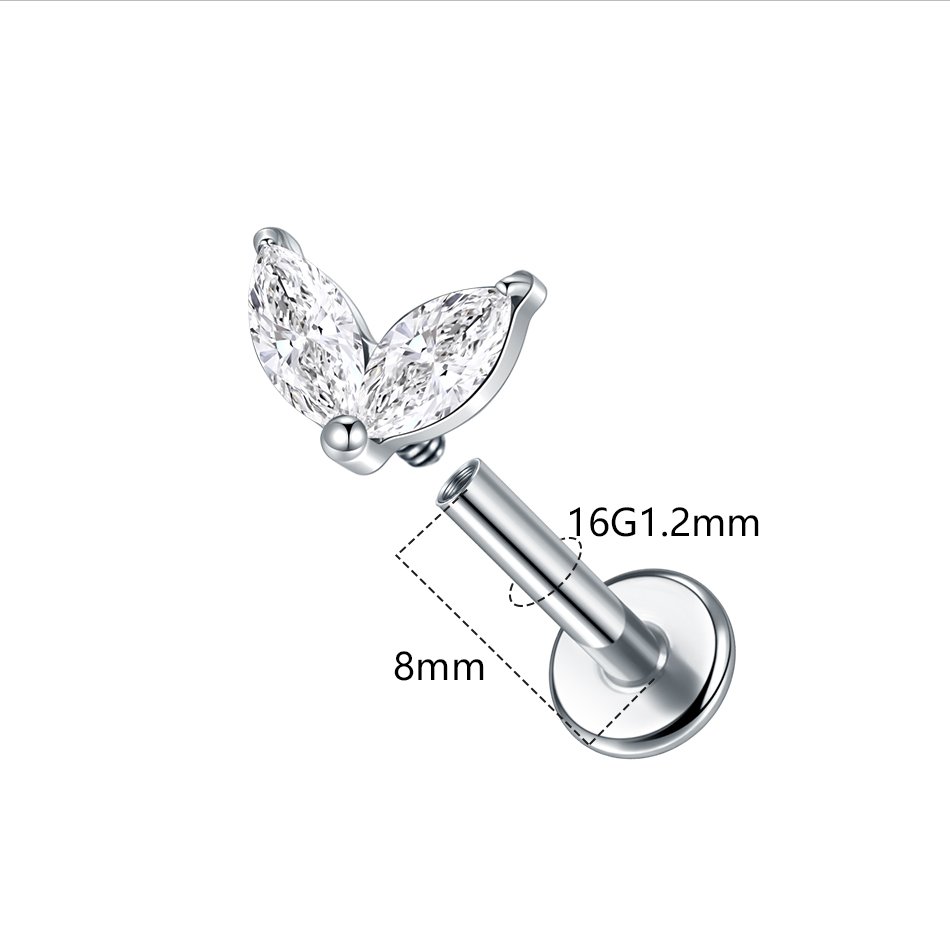 1pc Titanium Wit Groen Zirkoon - Zoor Body Jewelry recensie en prijs