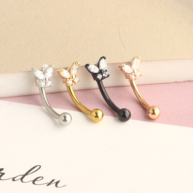 Gouden Rook Piercing Sieraden  - Eyebrow Curved Barbell recensie en prijs
