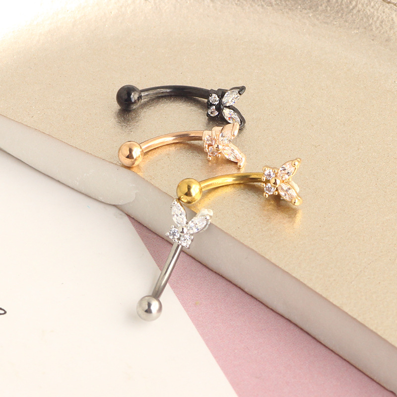 Gouden Rook Piercing Sieraden  - Eyebrow Curved Barbell recensie en prijs