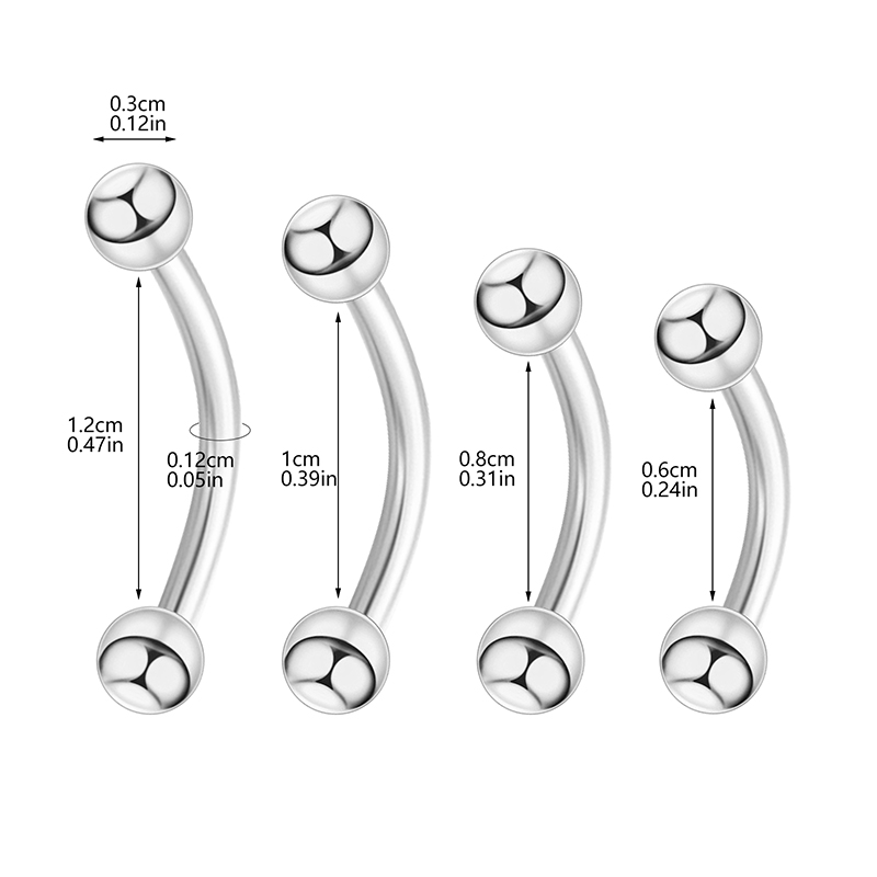 6 STKS RVS Gebogen Barbell Sie - Eyebrow Curved Barbell recensie en prijs