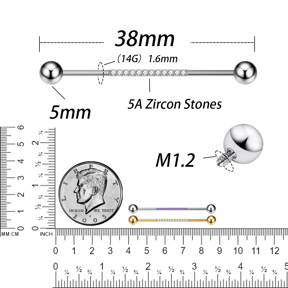 G23 Titanium Body Piercing Sie - Industrial Barbell Long recensie en prijs