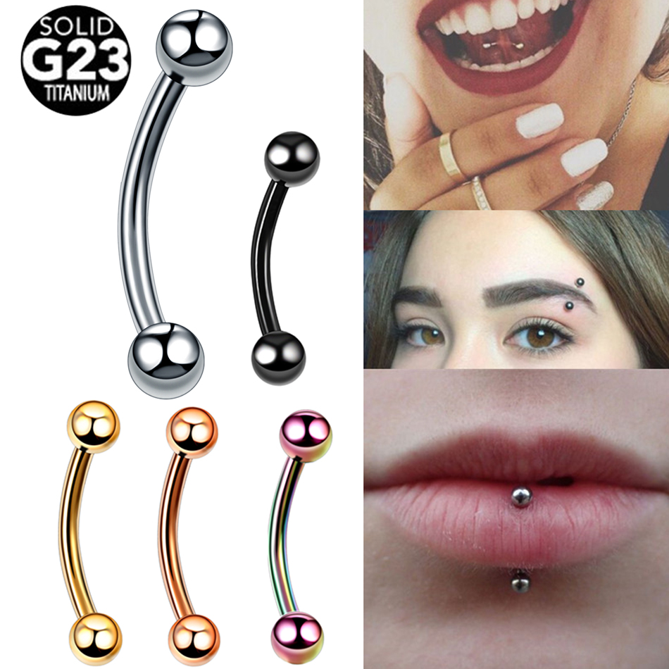 1pc Titanium Bal Wenkbrauw Pie - Eyebrow Curved Barbell recensie en prijs