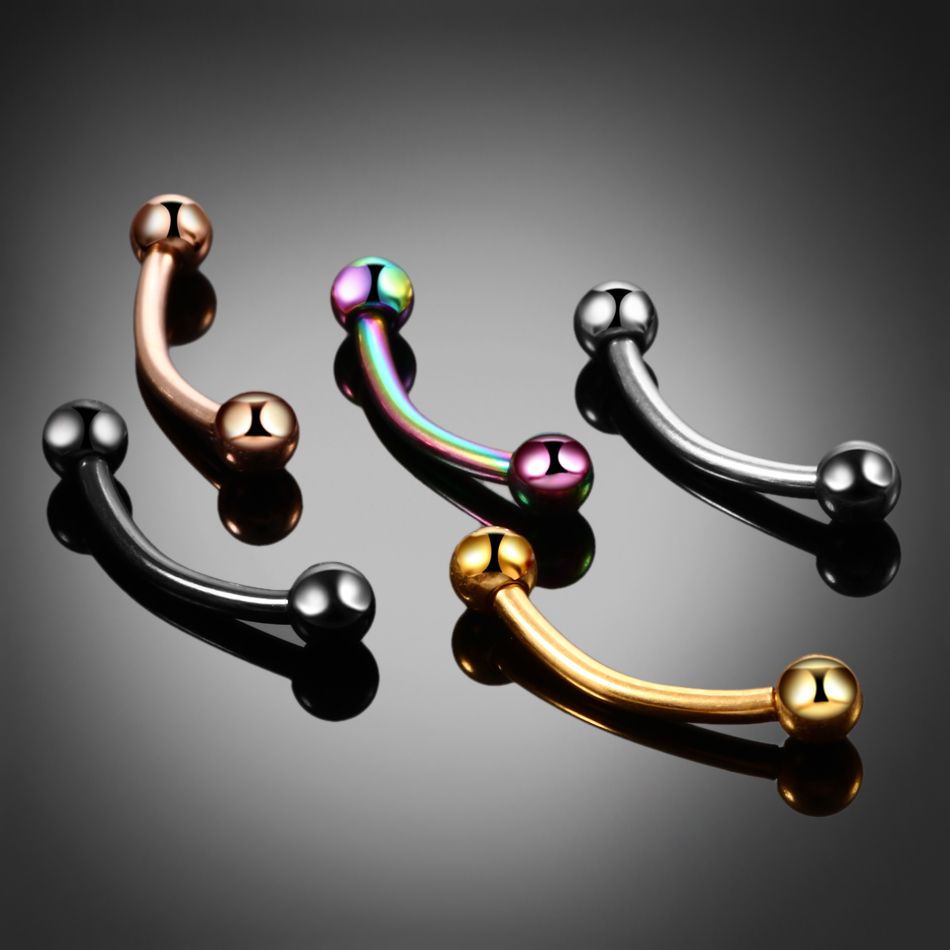 1pc Titanium Bal Wenkbrauw Pie - Eyebrow Curved Barbell recensie en prijs