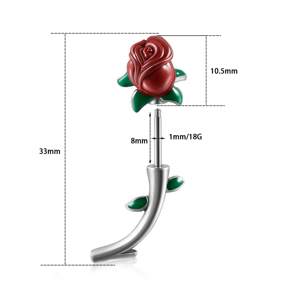 1 Stuk Chirurgisch Staal Rode  - Body Jewelry Barbell recensie en prijs