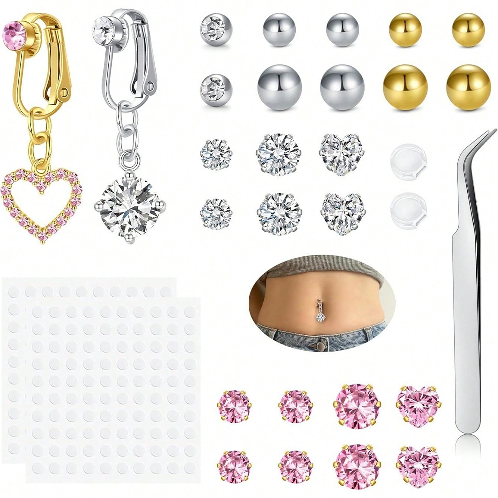 Gouden nep buikpiercing kubiek - Body Jewelry Piercing recensie en prijs