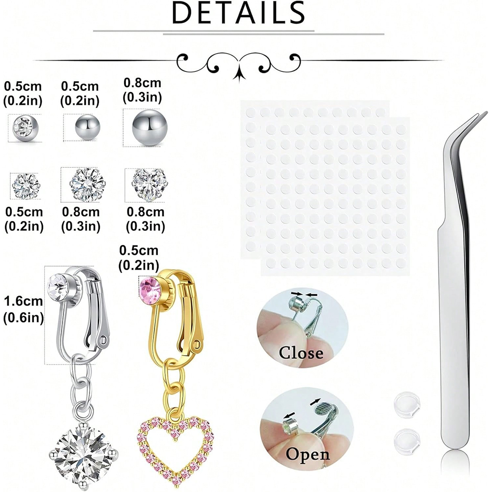 Gouden nep buikpiercing kubiek - Body Jewelry Piercing recensie en prijs