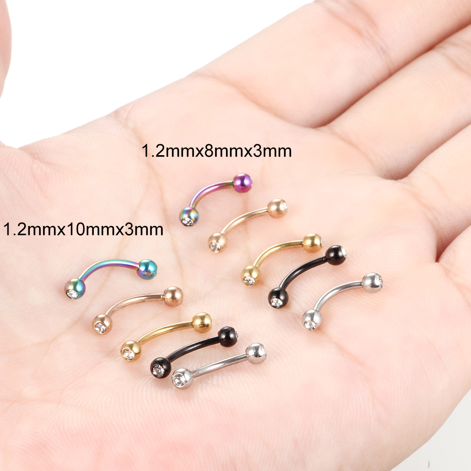 1 Stuk Roestvrij Staal Kristal - Eyebrow Curved Barbell recensie en prijs