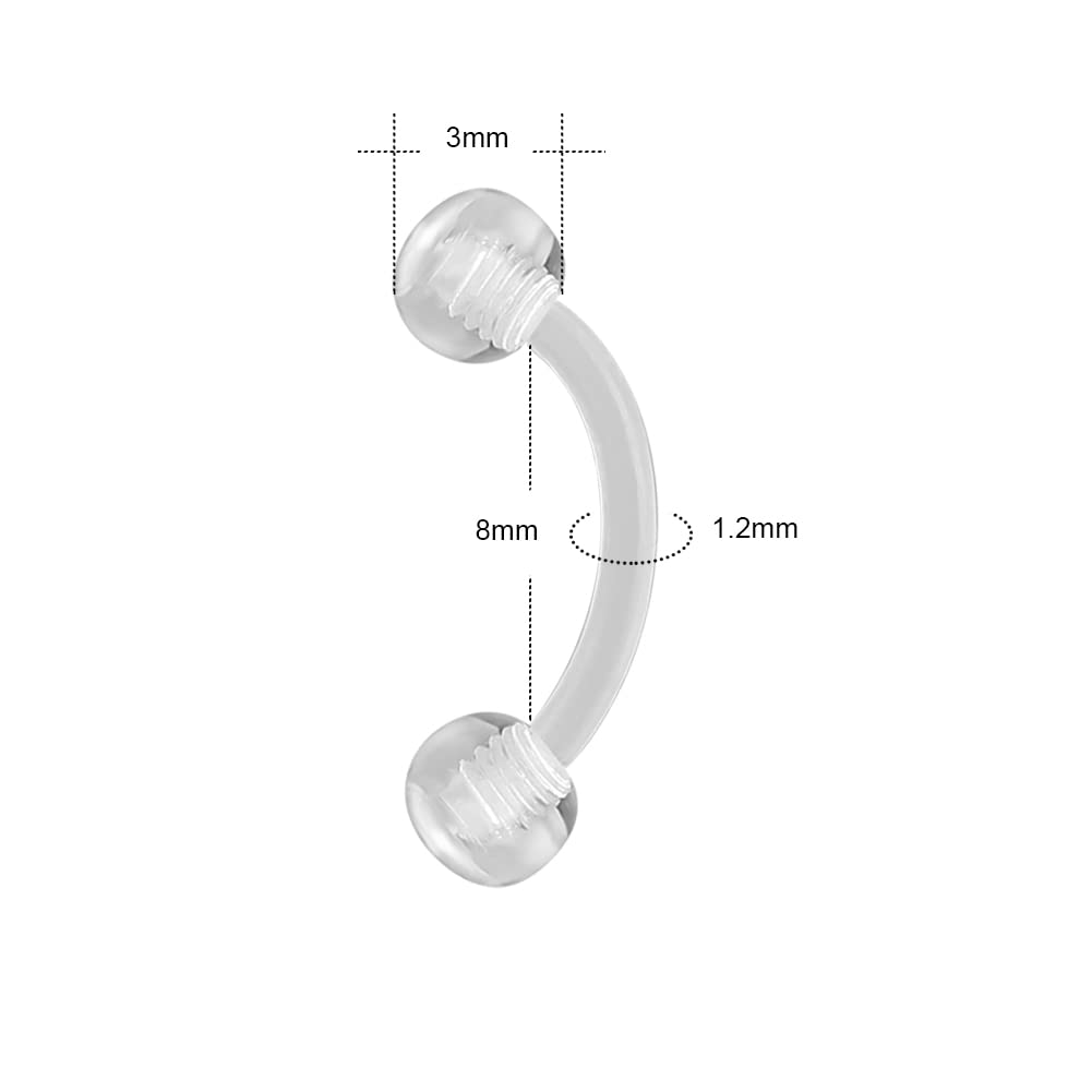 16G Heldere Acryl Bioflex Roes - Eyebrow Curved Barbell recensie en prijs