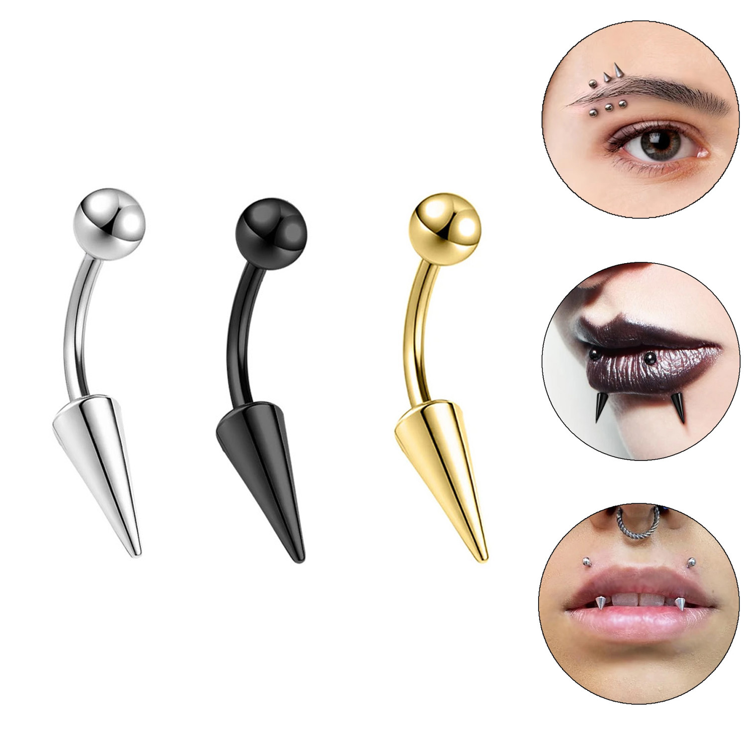 1PC 16G Lange Spike Brug Rvs W - Eyebrow Curved Barbell recensie en prijs