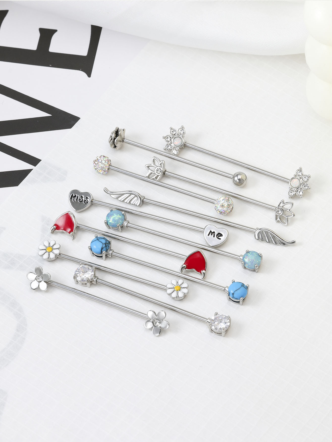 16G Pijlen Harten Industriële  - Body Jewelry Barbell recensie en prijs