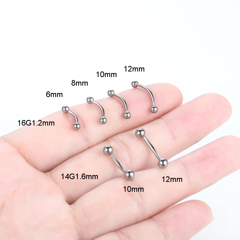 1Pc Titanium Piercing Gebogen  - Eyebrow Curved Barbell recensie en prijs